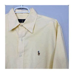 Ralph Lauren Men's Long Sleeve Pale Yellow 16 1/2 35 Yarmouth